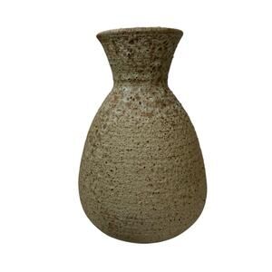 Vintage Studio Pottery Stoneware Vase Signed Modern Organic Neutral Home Decor